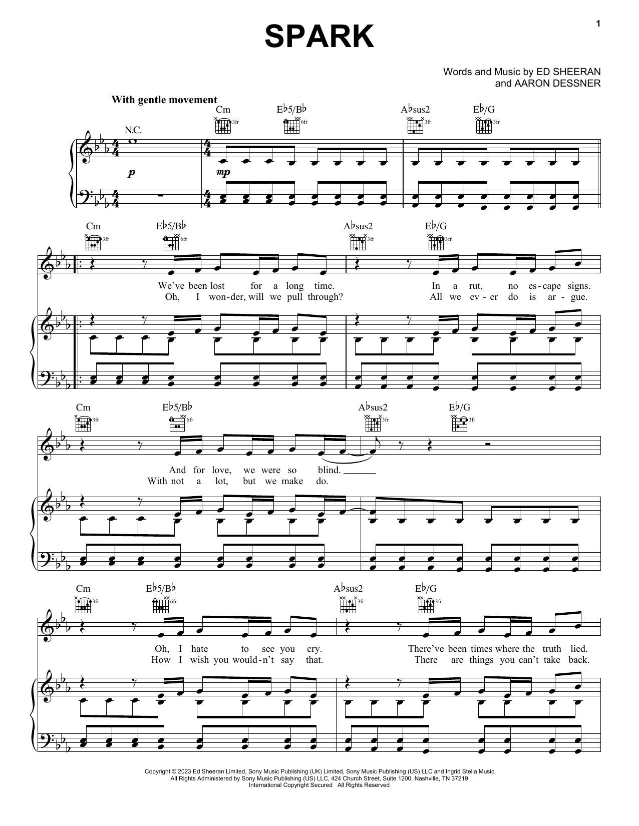 Ed Sheeran Spark Sheet Music