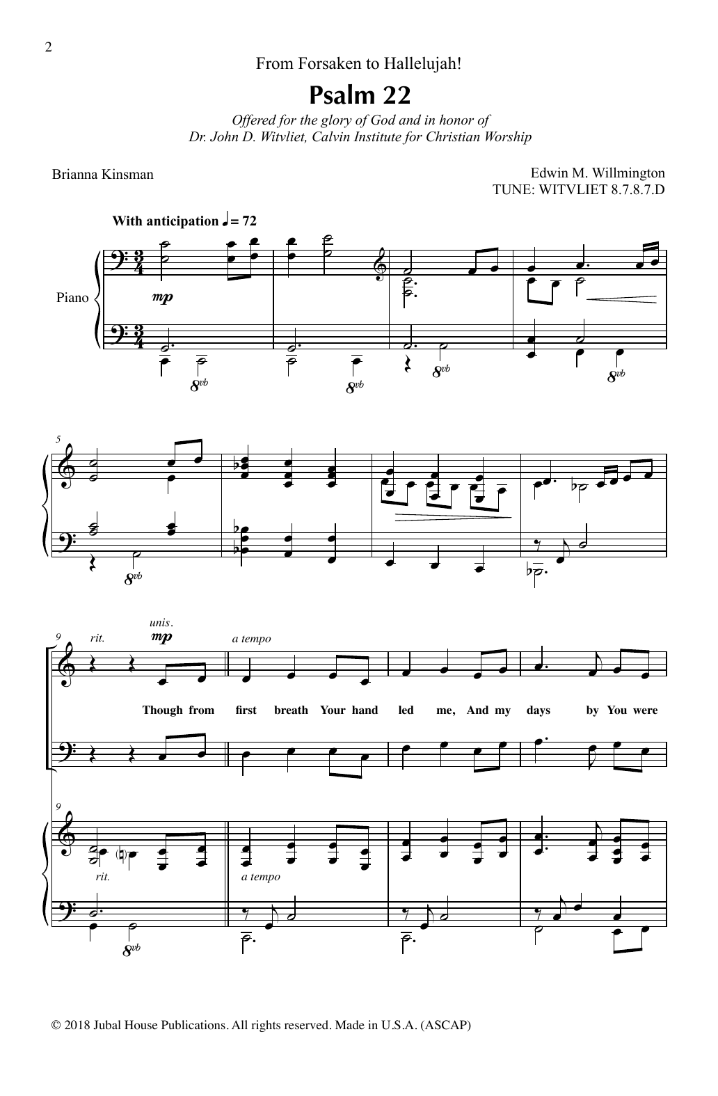 Ed Willmington Psalm 22 Sheet Music