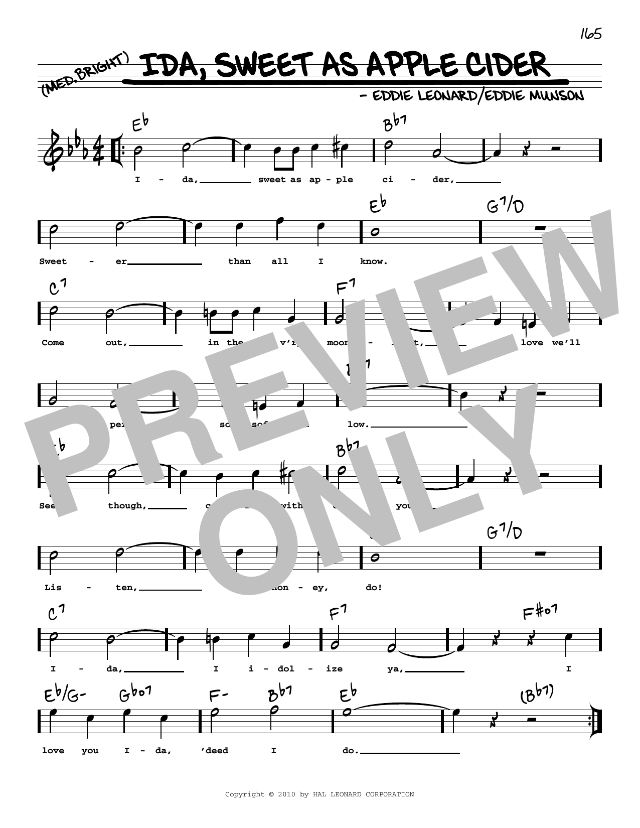 Eddie Cantor Ida, Sweet As Apple Cider (arr. Robert Rawlins) Sheet Music