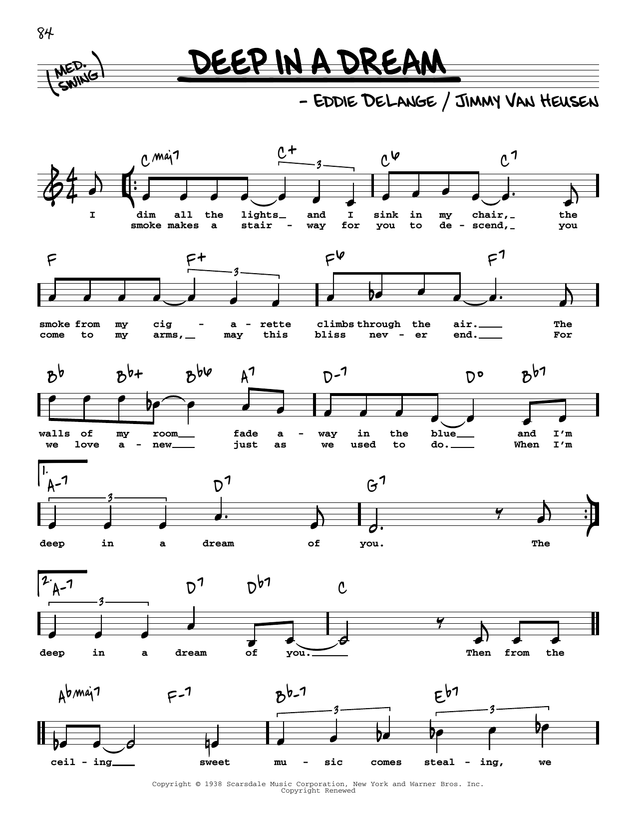 Eddie DeLange Deep In A Dream (High Voice) Sheet Music