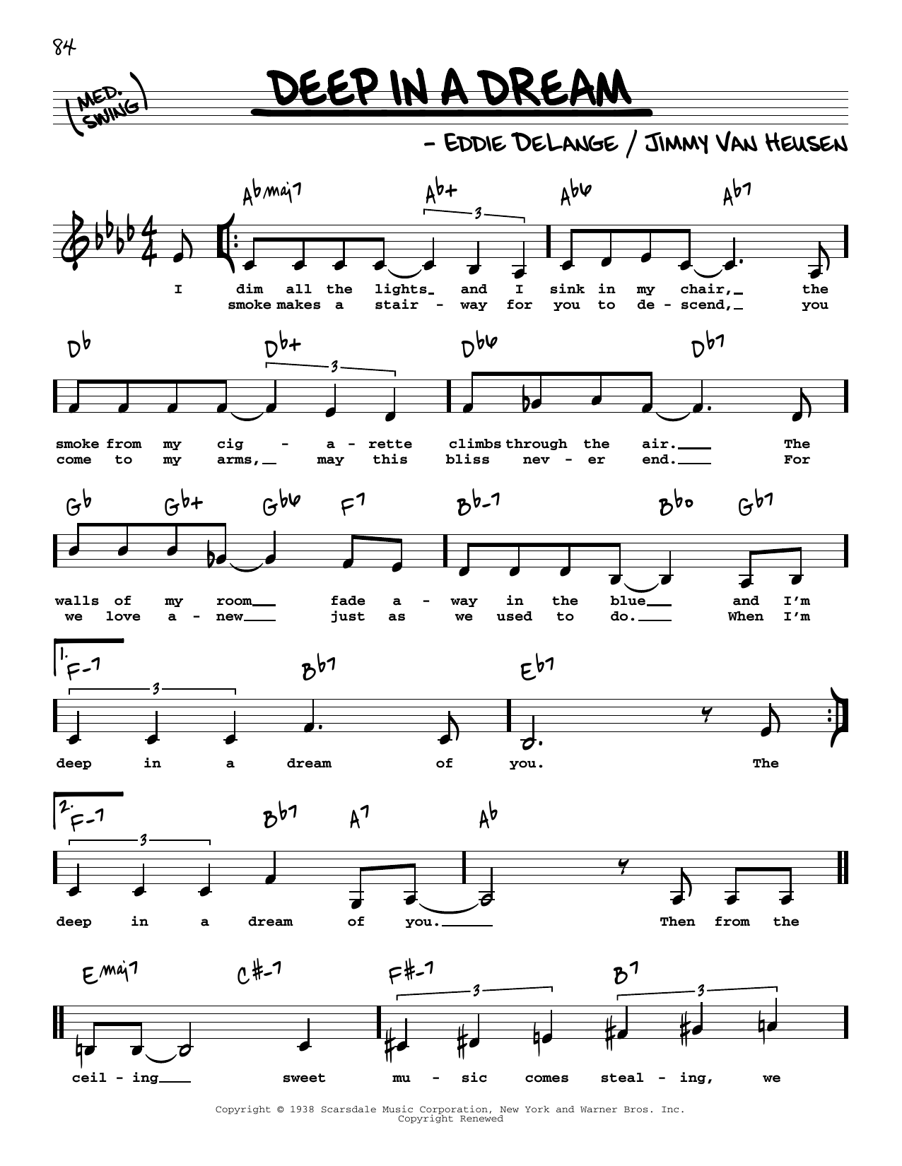 Eddie DeLange Deep In A Dream (Low Voice) Sheet Music
