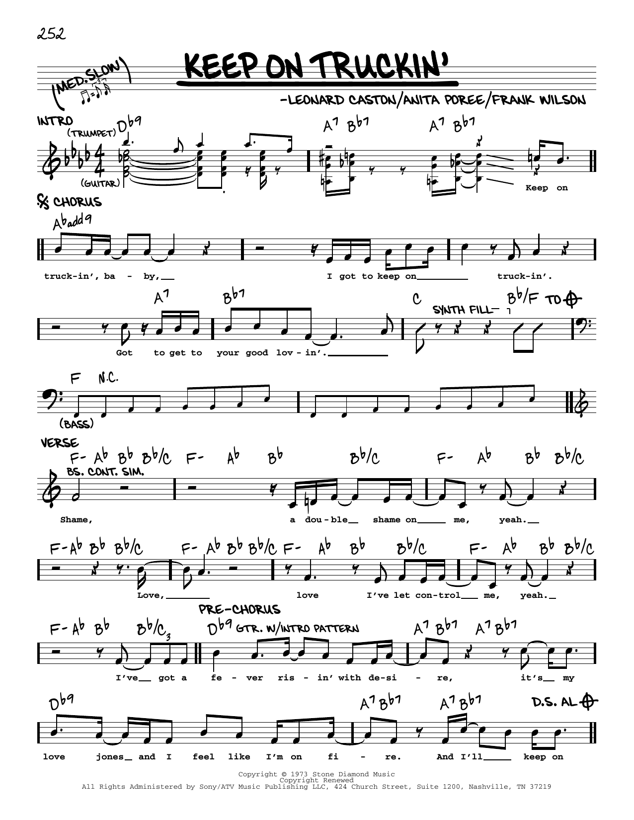 Eddie Kendricks Keep On Truckin' Sheet Music