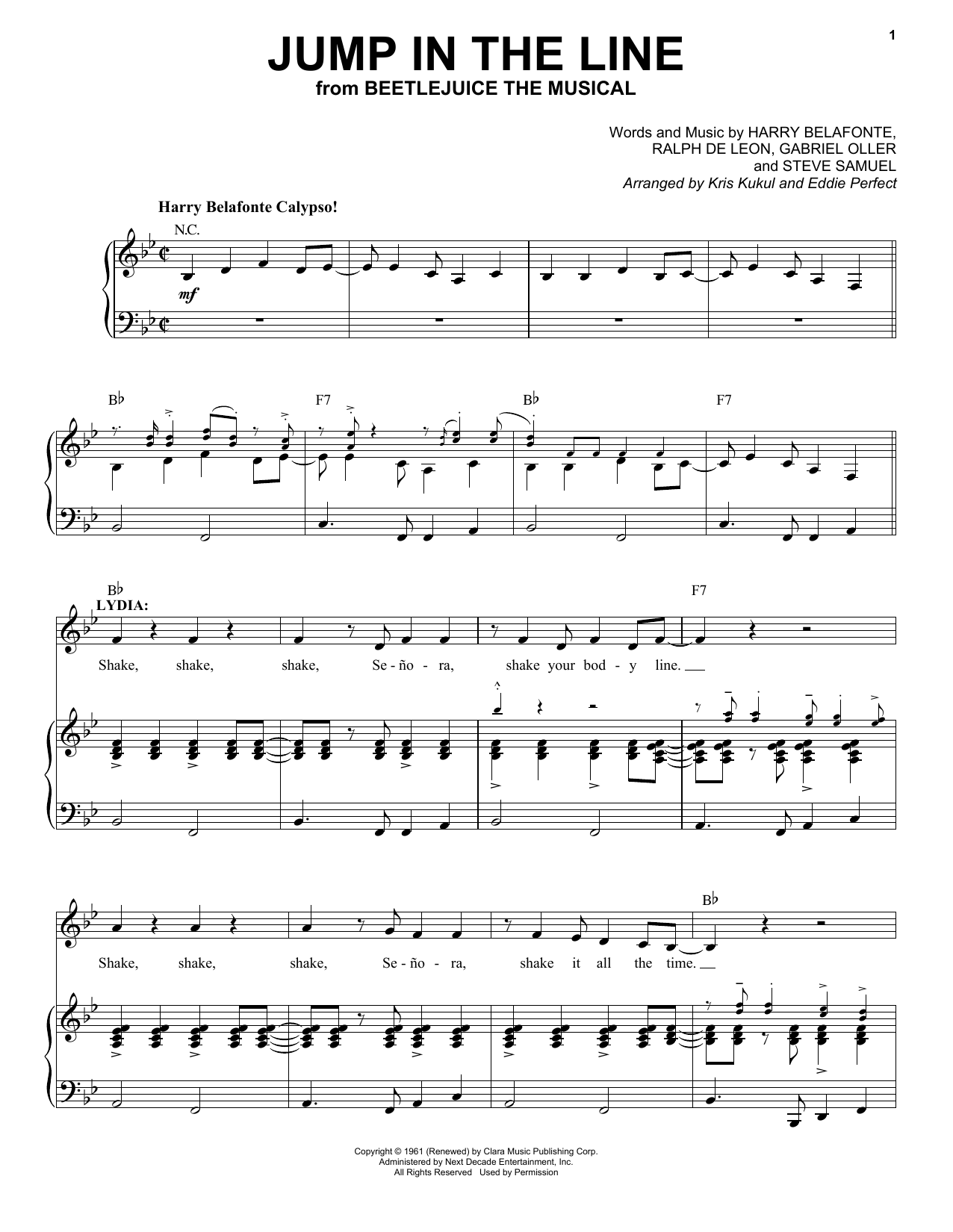 Eddie Perfect Jump In The Line (from Beetlejuice The Musical) (arr. Kris Kulul and Eddie Perfe Sheet Music