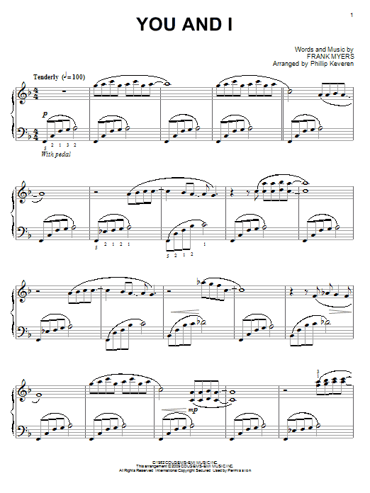 Eddie Rabbitt with Crystal Gayle You And I (arr. Phillip Keveren) Sheet Music