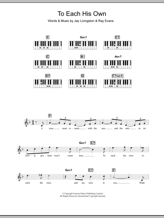 Eddy Howard To Each His Own Sheet Music