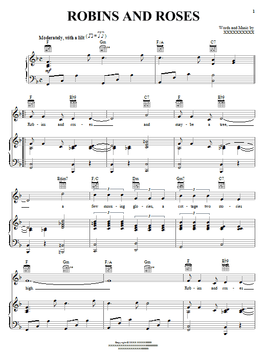 Edgar Leslie Robins And Roses Sheet Music