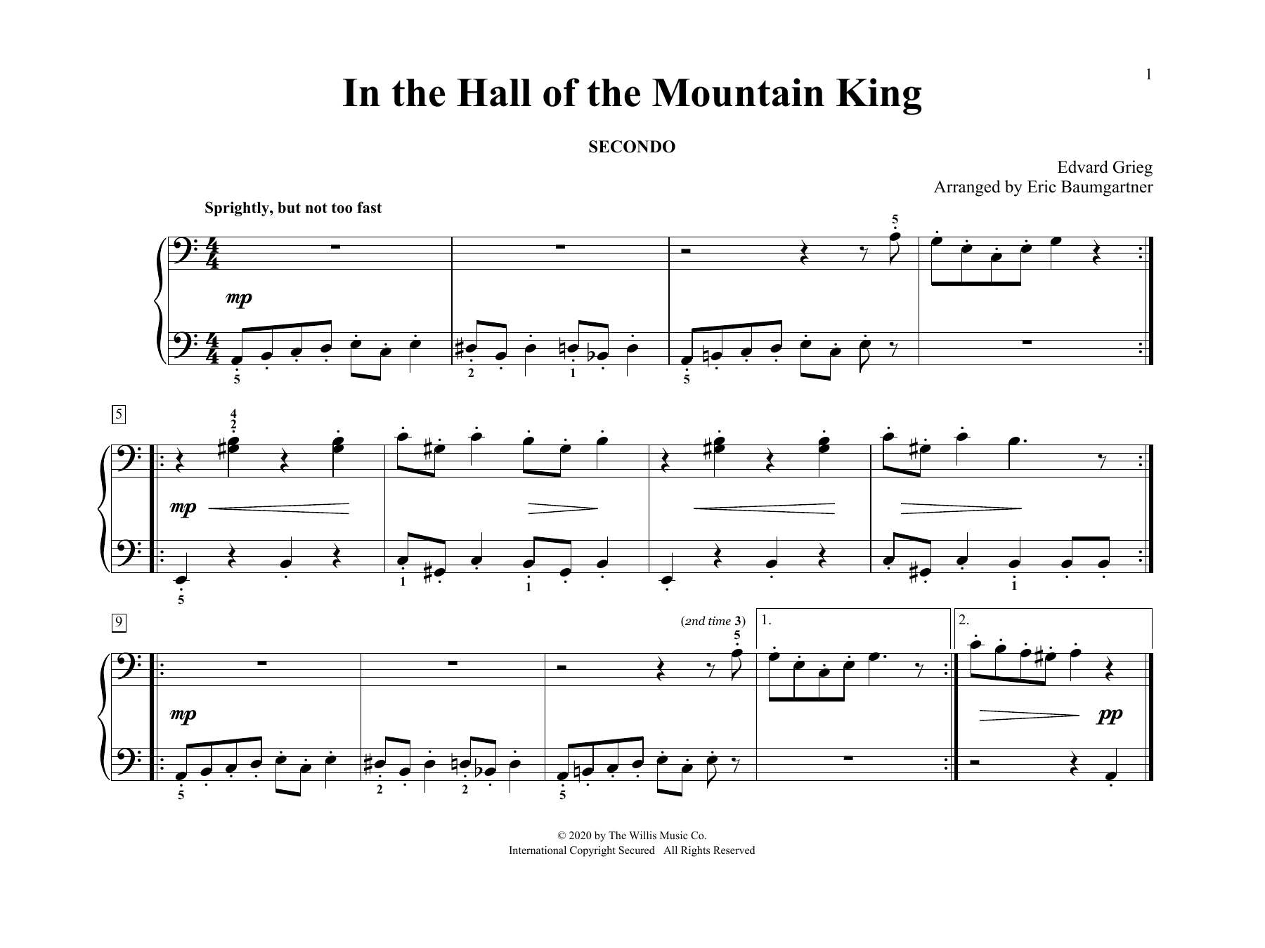 Edvard Grieg In The Hall Of The Mountain King (arr. Eric Baumgartner) Sheet Music
