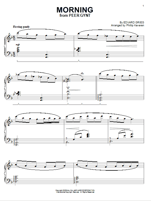 Edvard Grieg Morning [Jazz version] (arr. Phillip Keveren) Sheet Music
