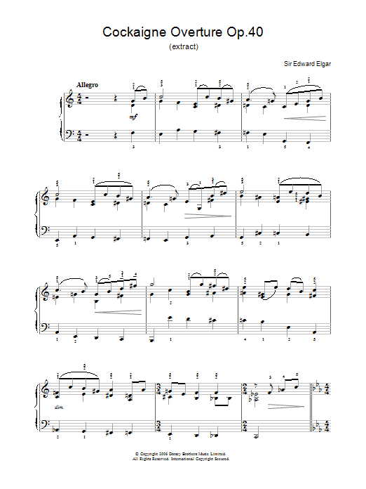 Edward Elgar Cockaigne Overture Op.40 Sheet Music