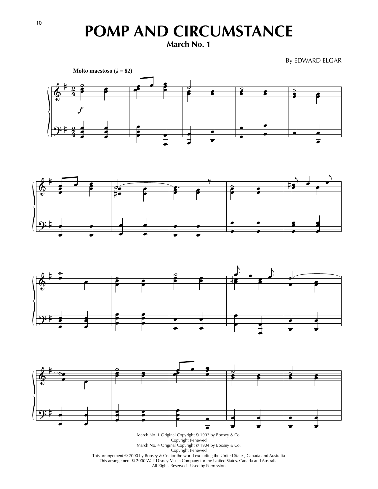 Edward Elgar Pomp And Circumstance (from Fantasia 2000) Sheet Music