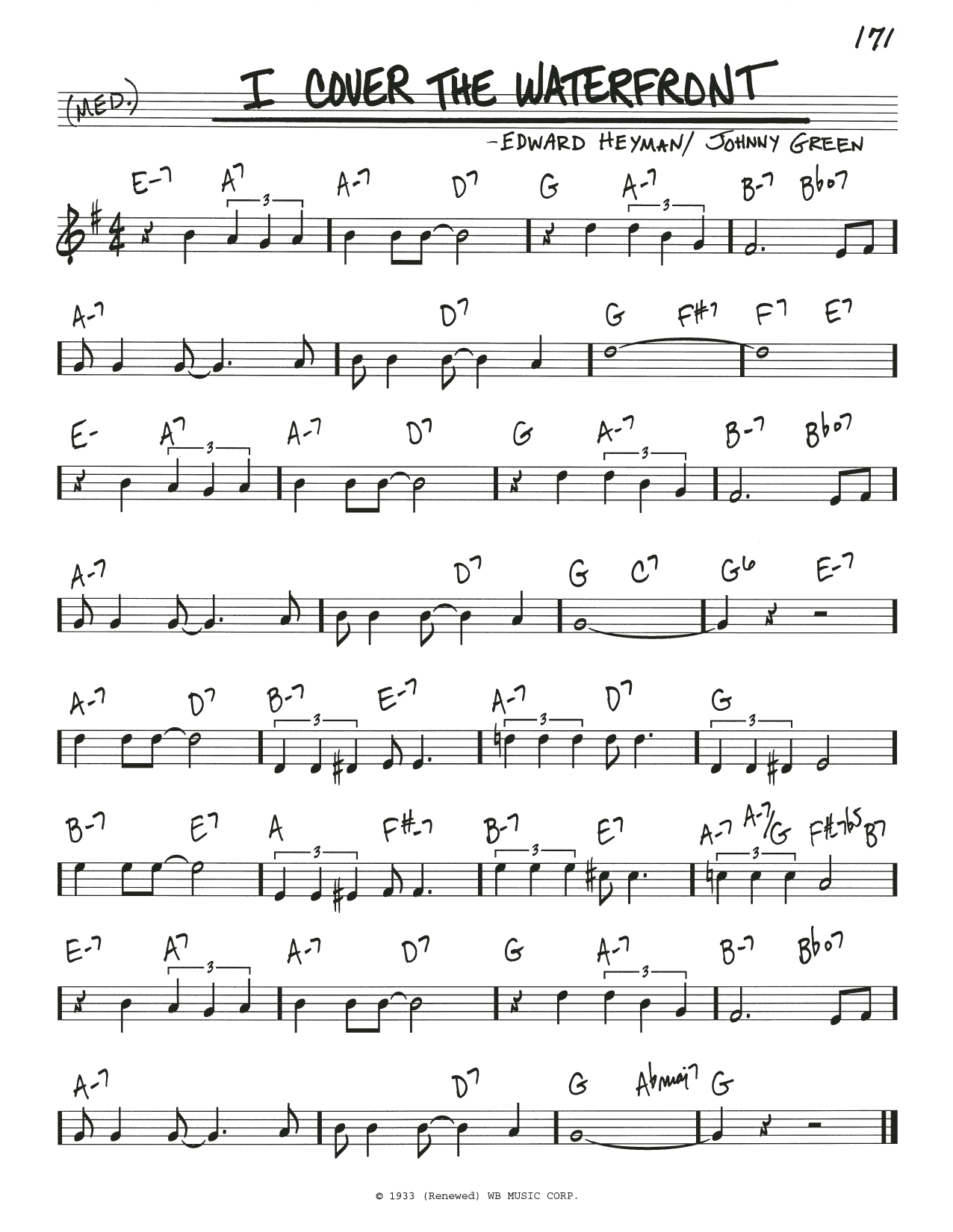 Edward Heyman I Cover The Waterfront Sheet Music