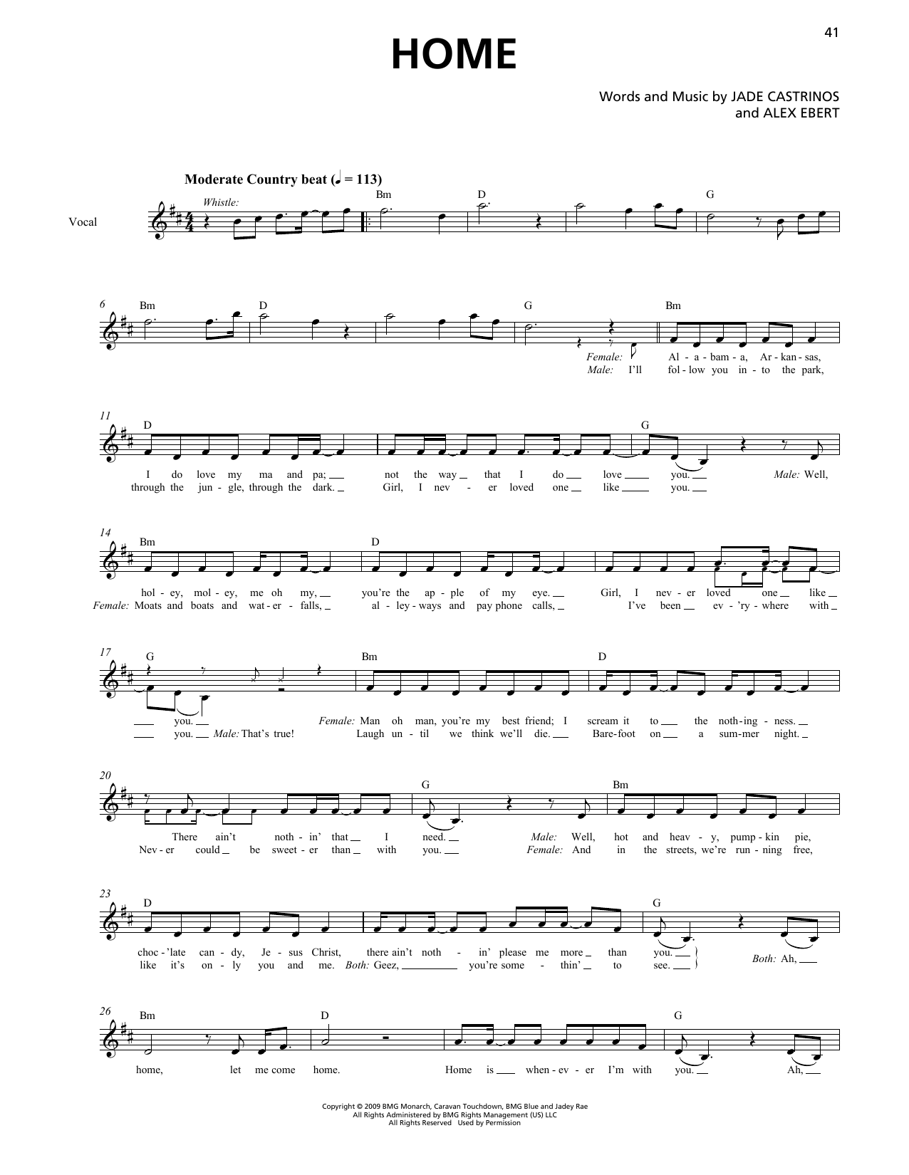 Edward Sharpe & the Magnetic Zeros Home (Horn Section) Sheet Music