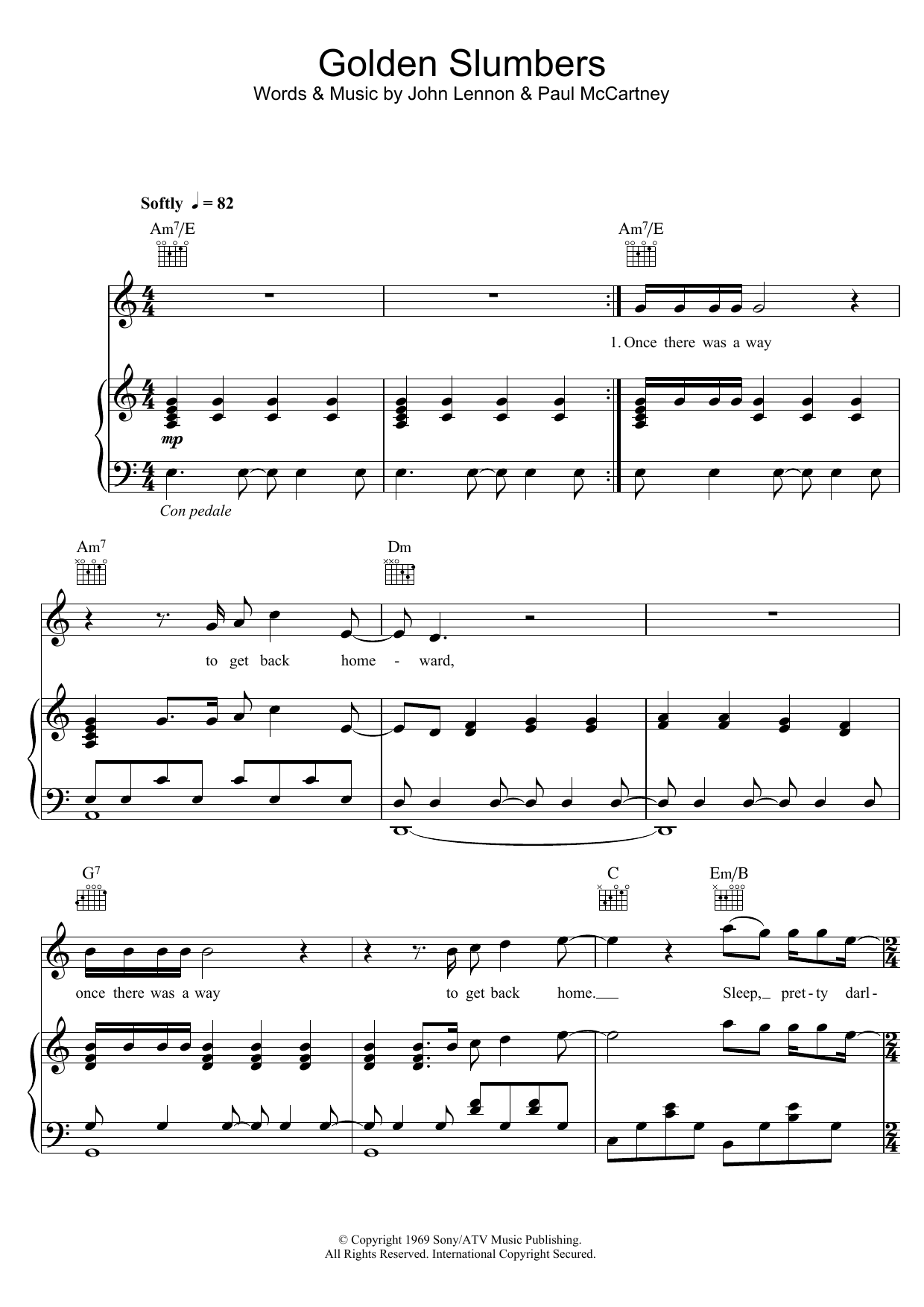 Elbow Golden Slumbers Sheet Music