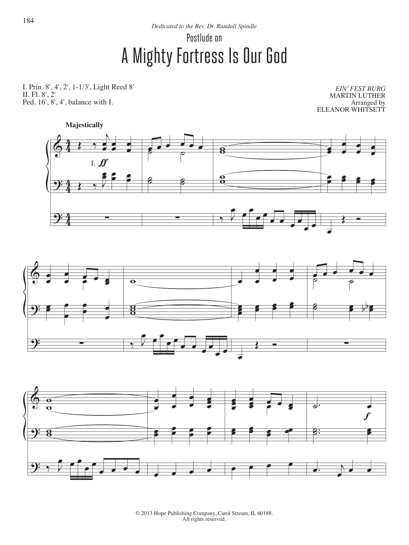 Eleanor Whitsett A Mighty Fortress Is Our God Sheet Music