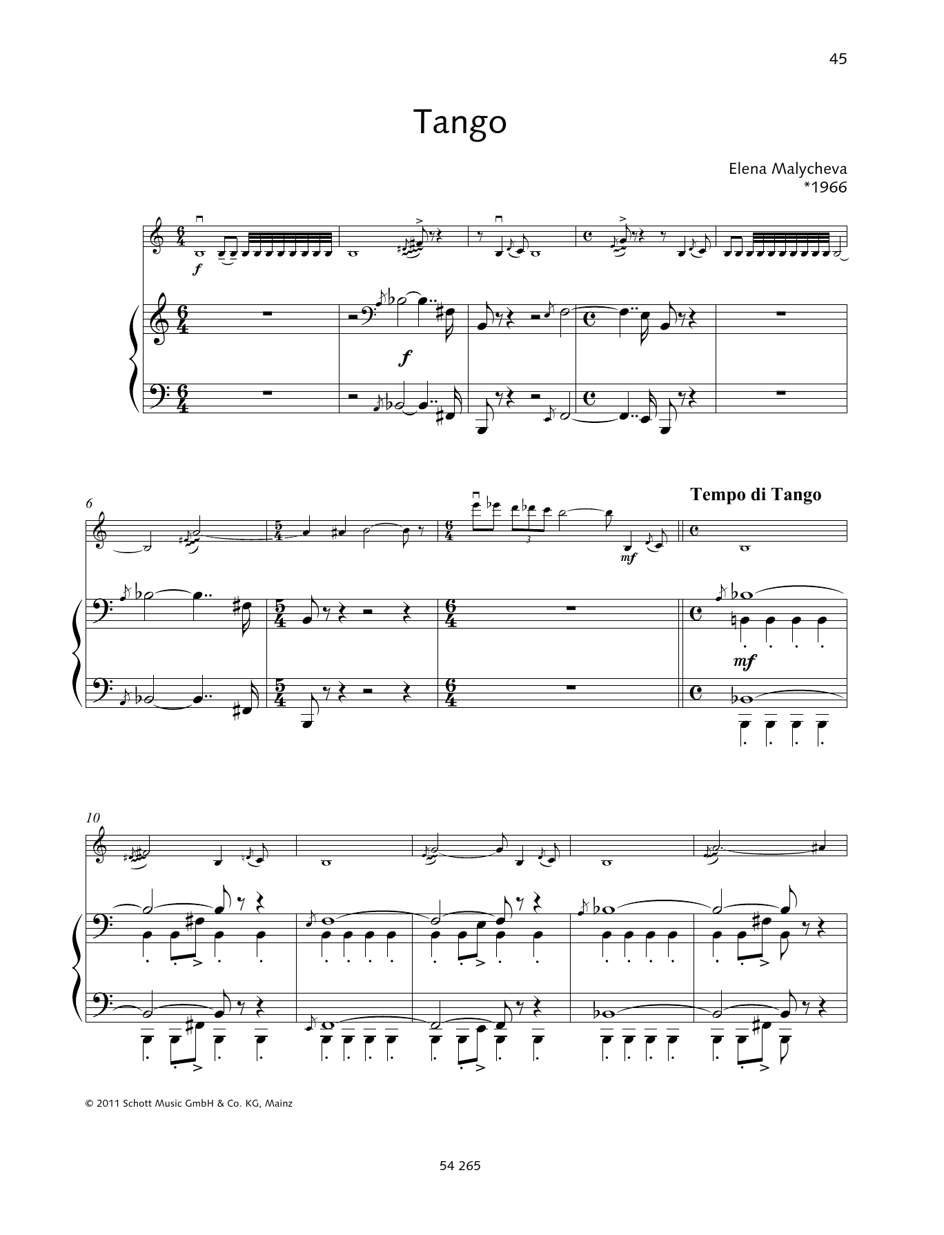 Elena Malchyeva Tango Sheet Music