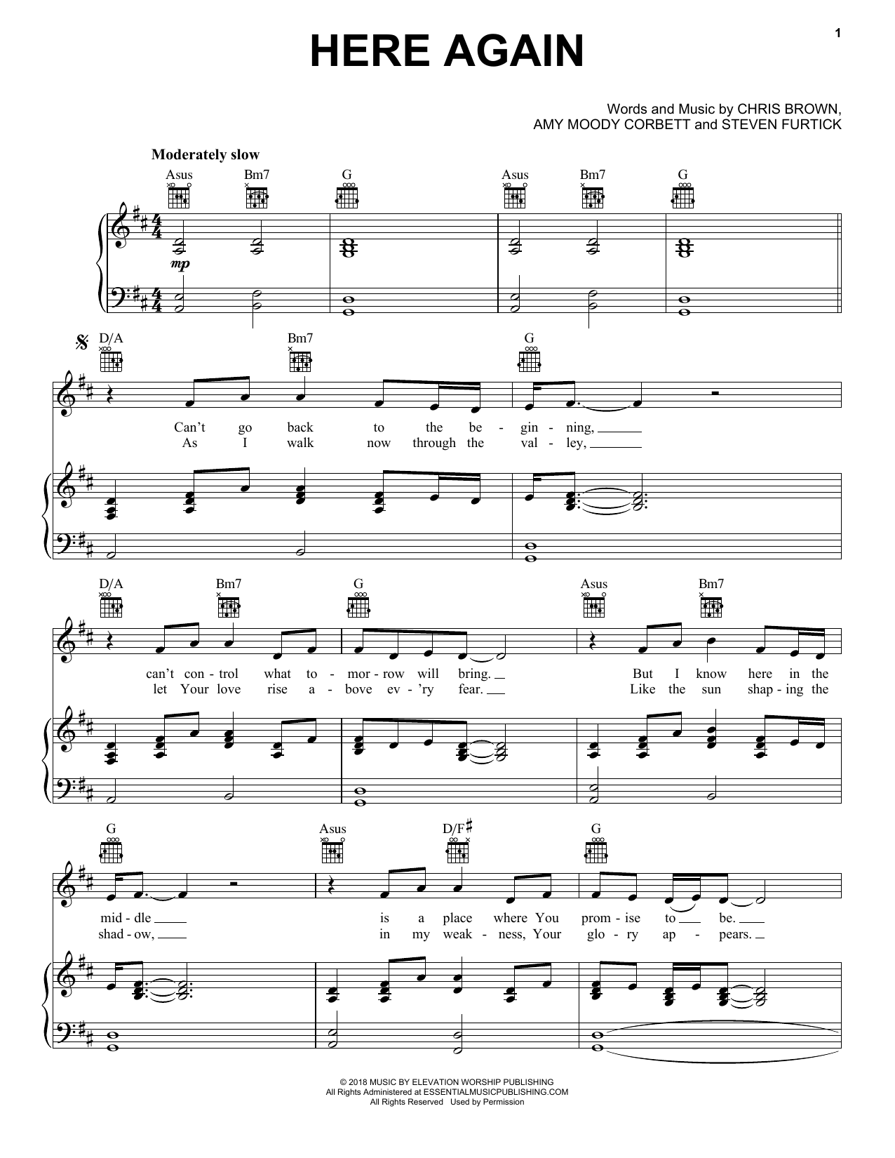 Elevation Worship Here Again Sheet Music