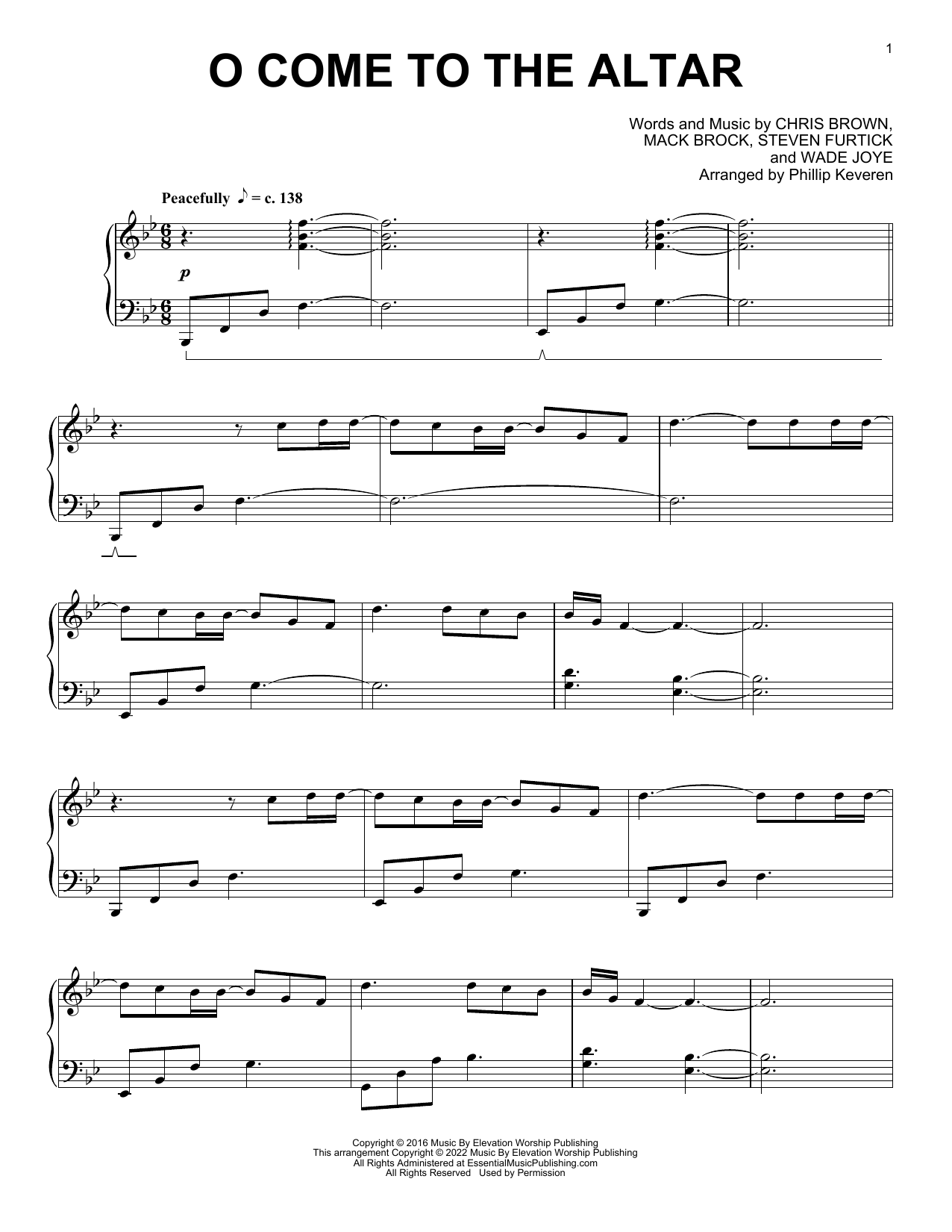 Elevation Worship O Come To The Altar (arr. Phillip Keveren) Sheet Music