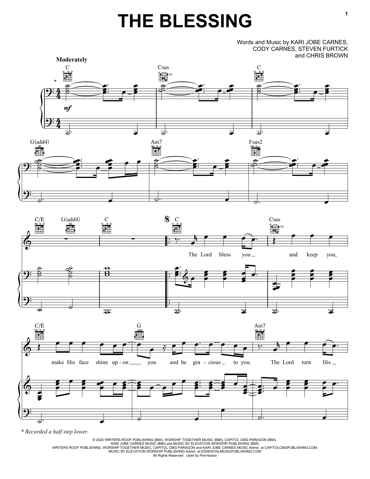 Kari Jobe, Cody Carnes & Elevation Worship The Blessing Sheet Music