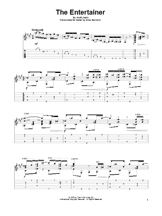 Elias Barreiro The Entertainer Sheet Music