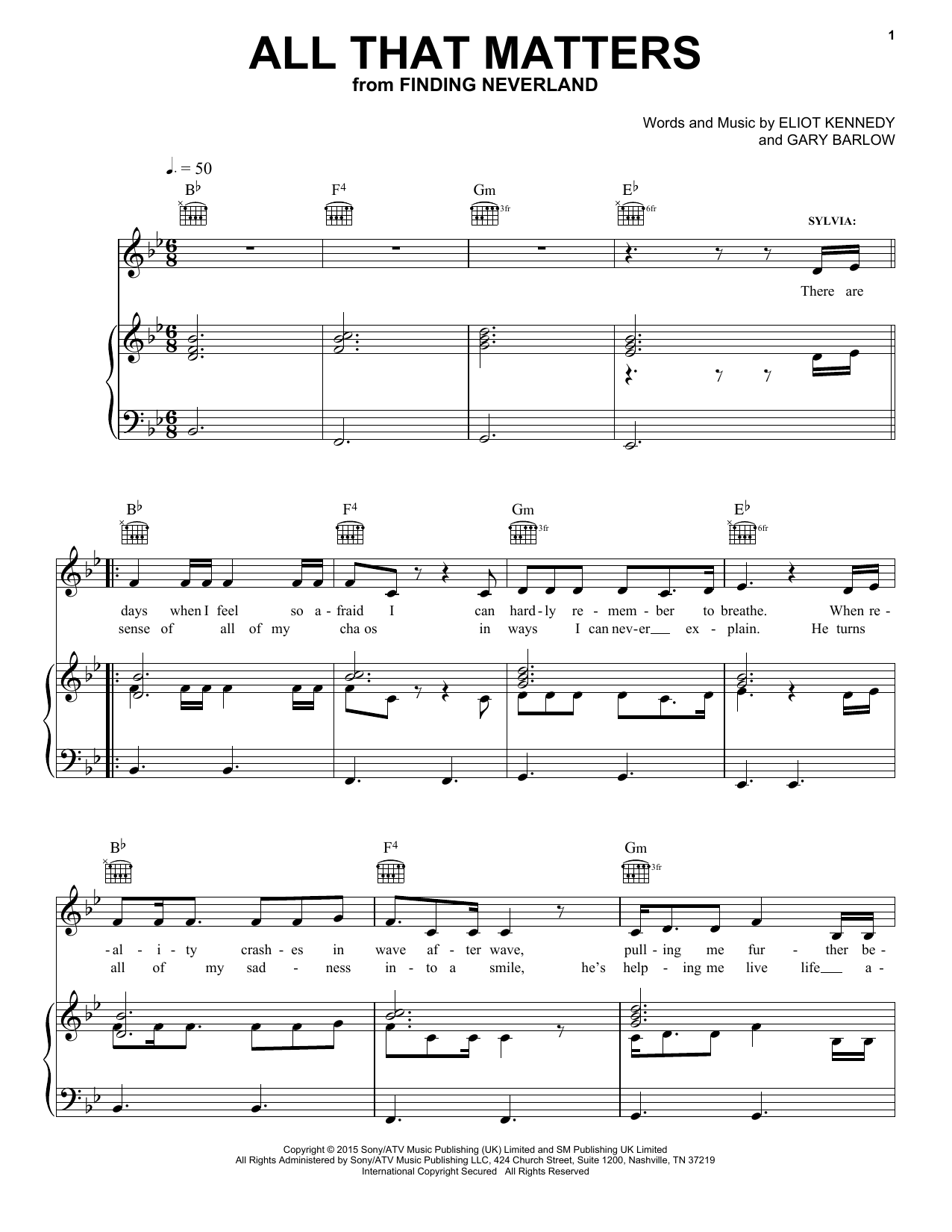 Eliot Kennedy All That Matters Sheet Music