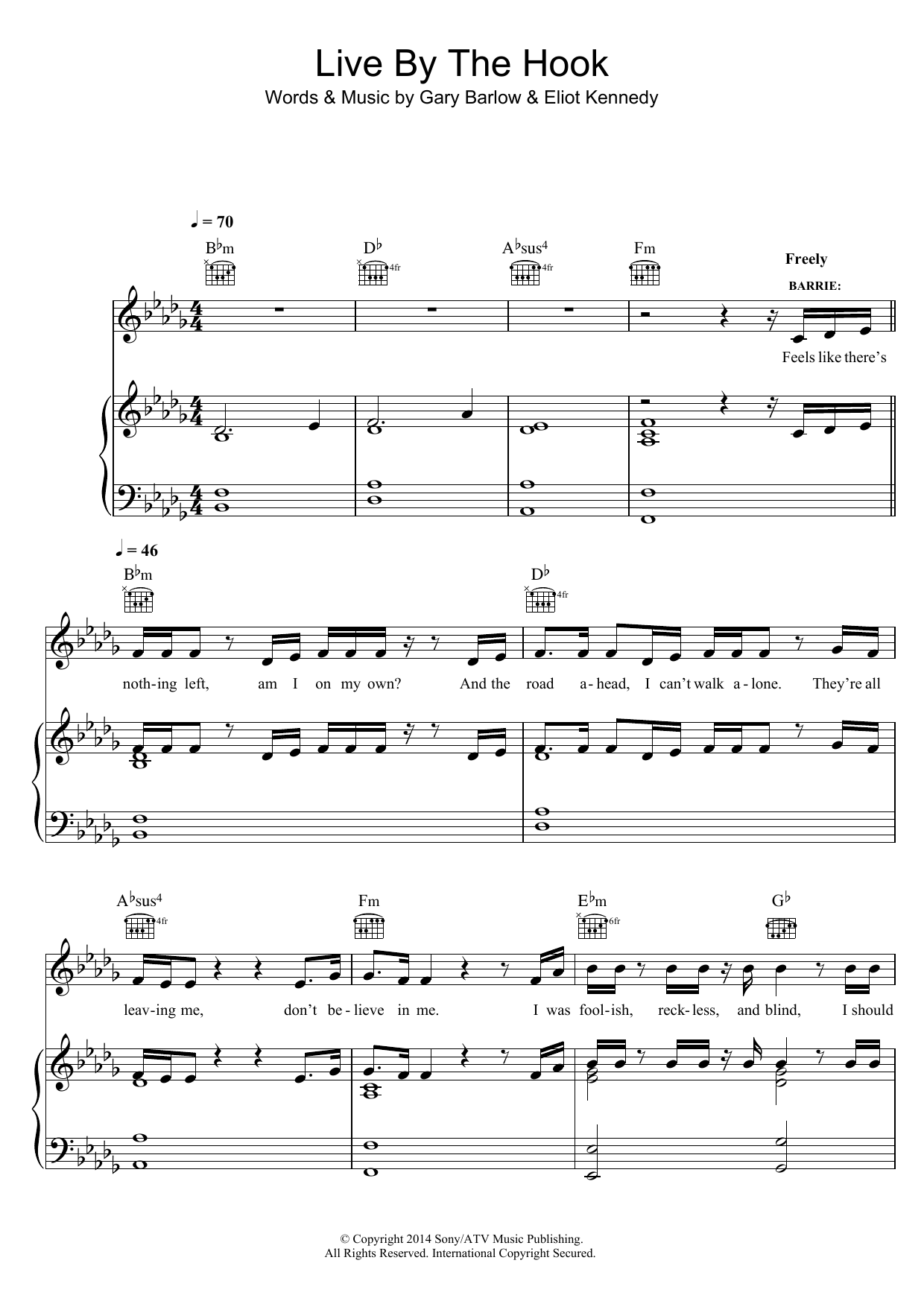Eliot Kennedy Live By The Hook (from 'Finding Neverland') Sheet Music