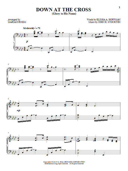 Elisha A. Hoffman Down At The Cross (Glory To His Name) Sheet Music