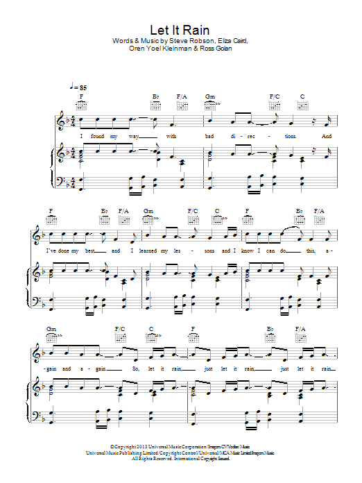 Eliza Doolittle Let It Rain Sheet Music