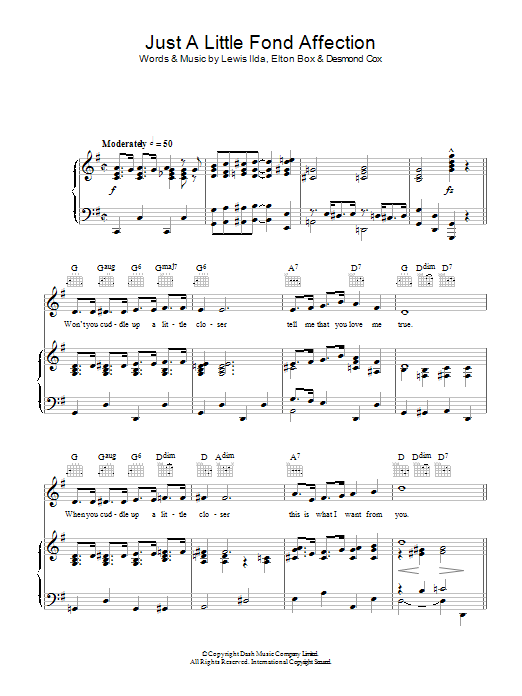 Elizabeth Batey Just A Little Fond Affection Sheet Music