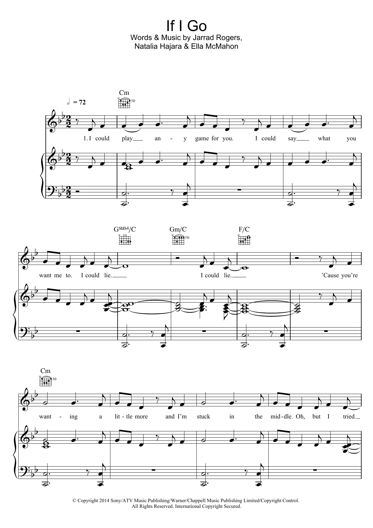 Ella Eyre If I Go Sheet Music