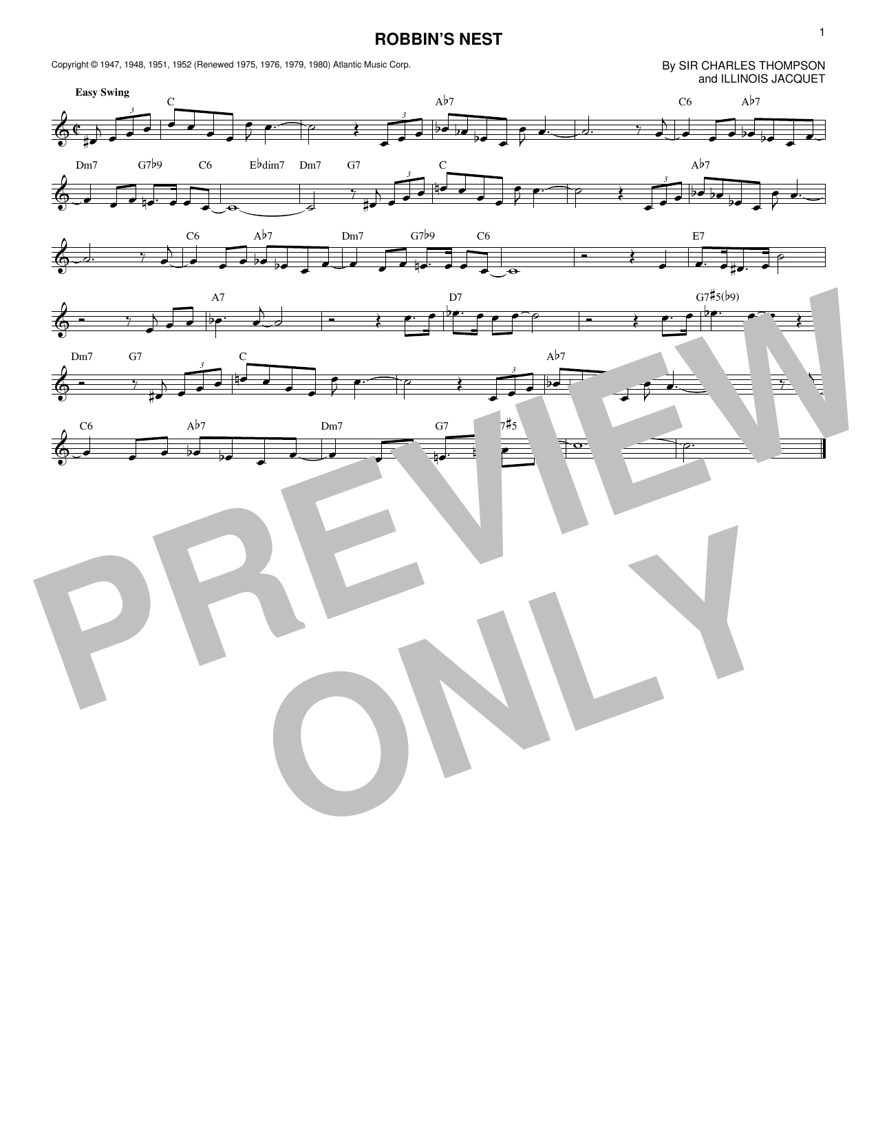 Ella Fitzgerald & Count Basie Robbins Nest Sheet Music