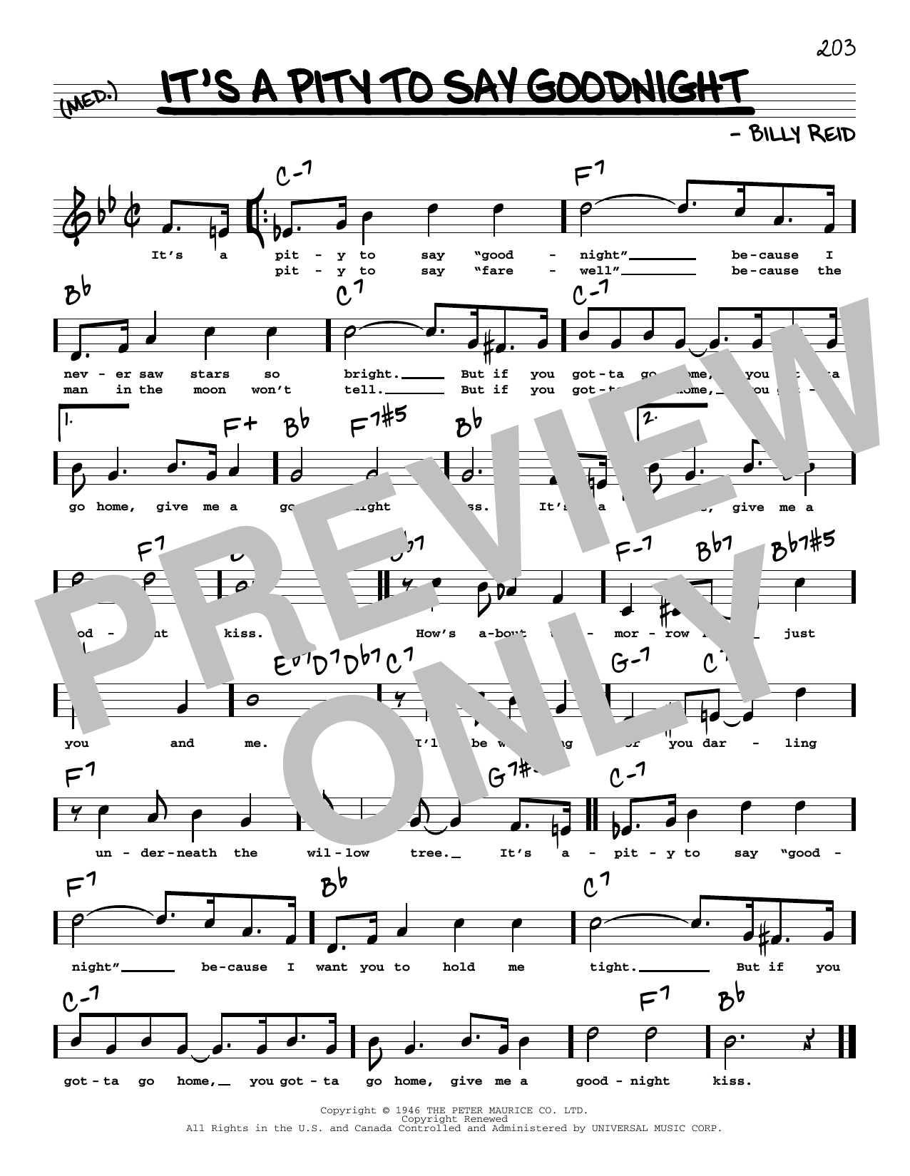 Ella Fitzgerald It's A Pity To Say Goodnight (High Voice) Sheet Music