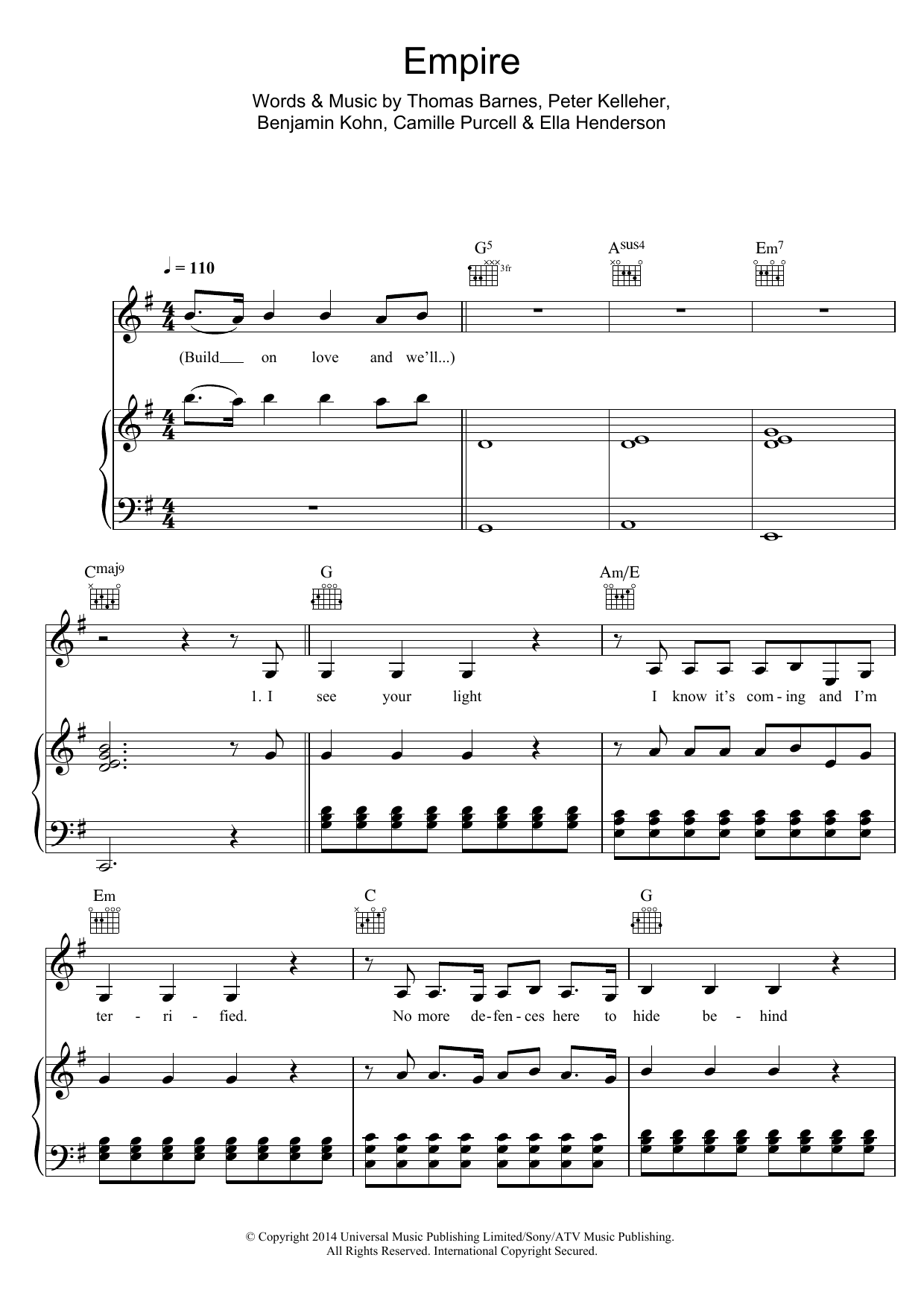 Ella Henderson Empire Sheet Music