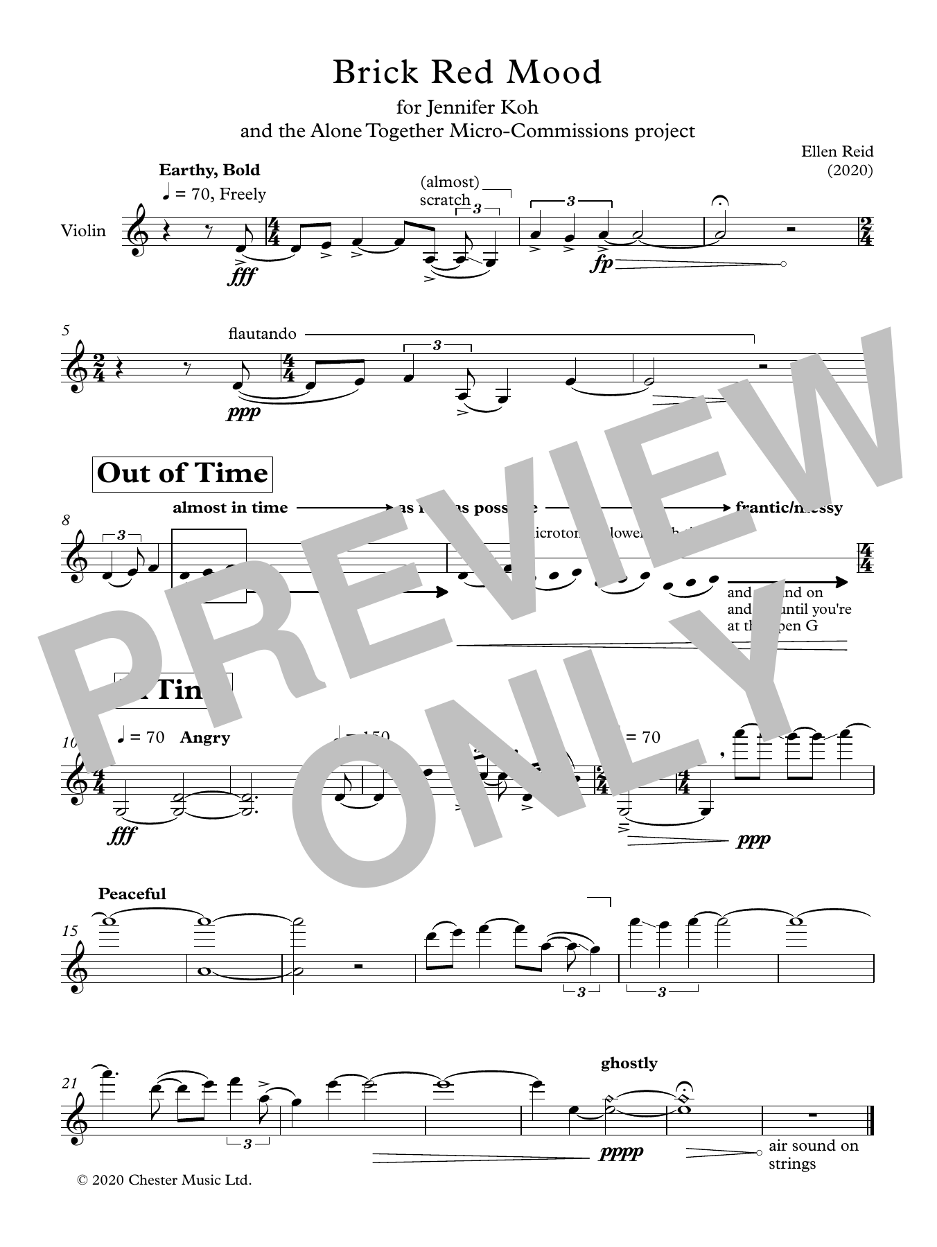 Ellen Reid Brick Red Mood Sheet Music