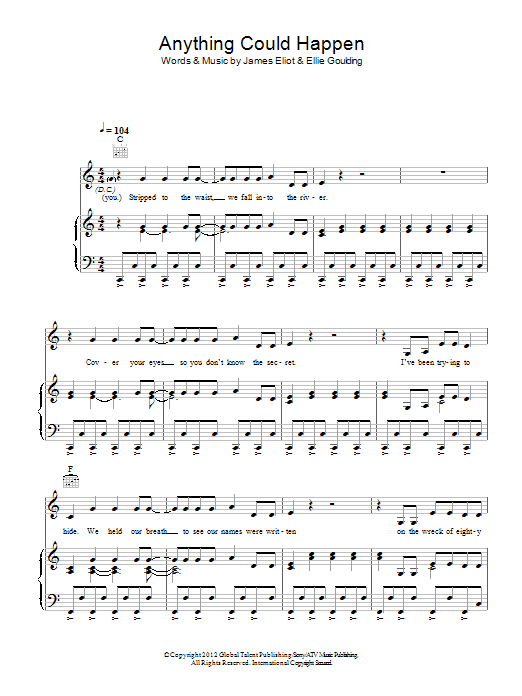 Ellie Goulding Anything Could Happen Sheet Music