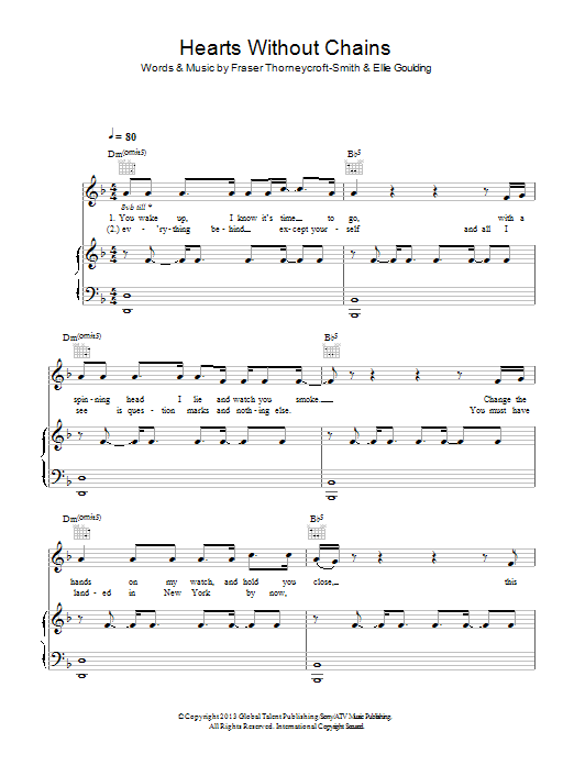 Ellie Goulding Hearts Without Chains Sheet Music