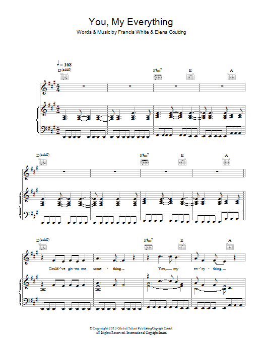 Ellie Goulding You, My Everything Sheet Music