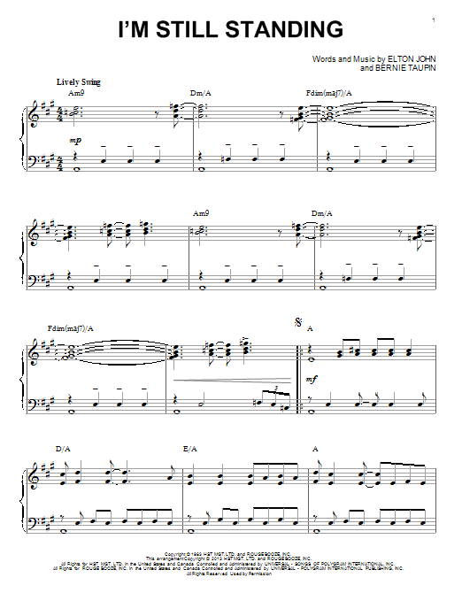 Elton John I'm Still Standing [Jazz version] (arr. Brent Edstrom) Sheet Music