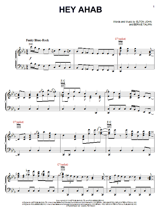 Elton John & Leon Russell Hey Ahab Sheet Music