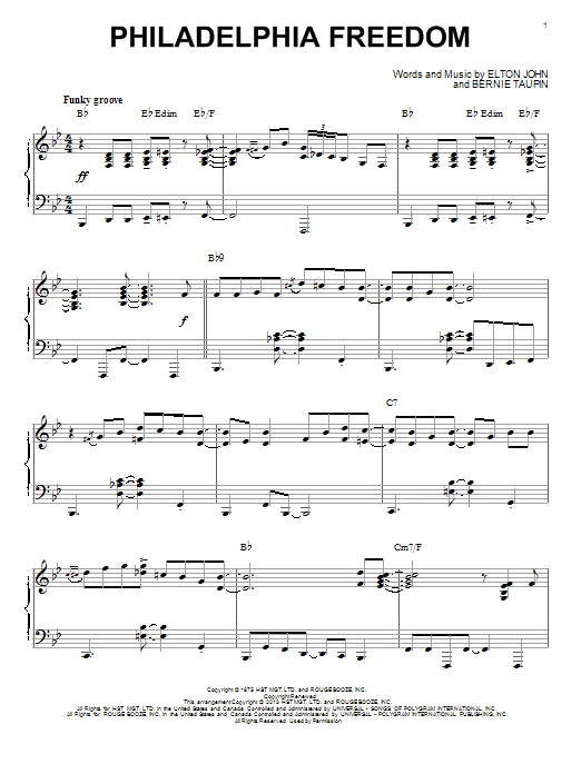 Elton John Philadelphia Freedom [Jazz version] (arr. Brent Edstrom) Sheet Music