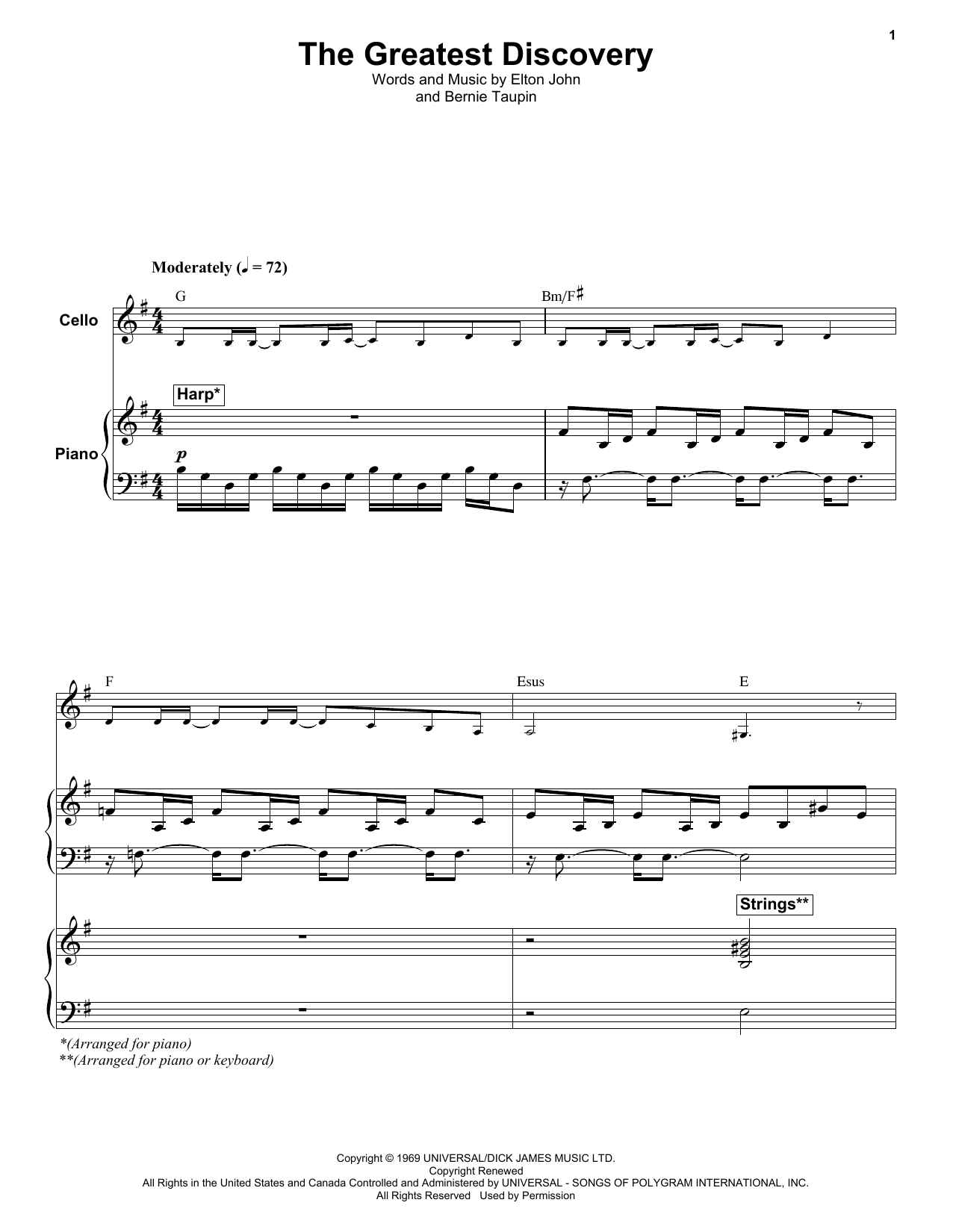 Elton John The Greatest Discovery Sheet Music