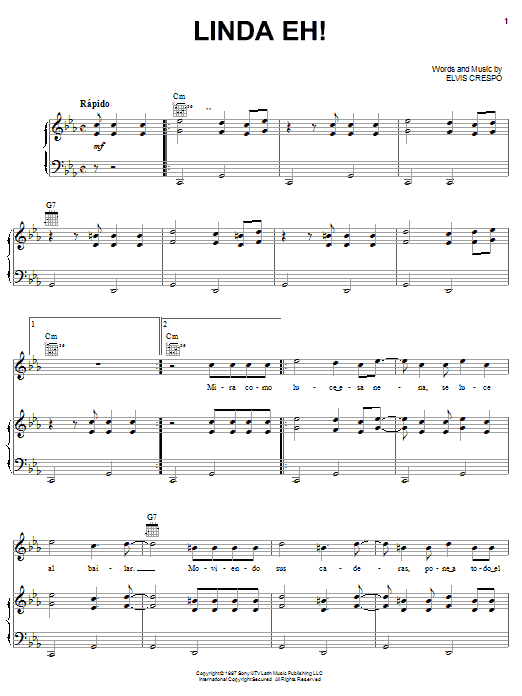 Elvis Crespo Linda Eh! Sheet Music