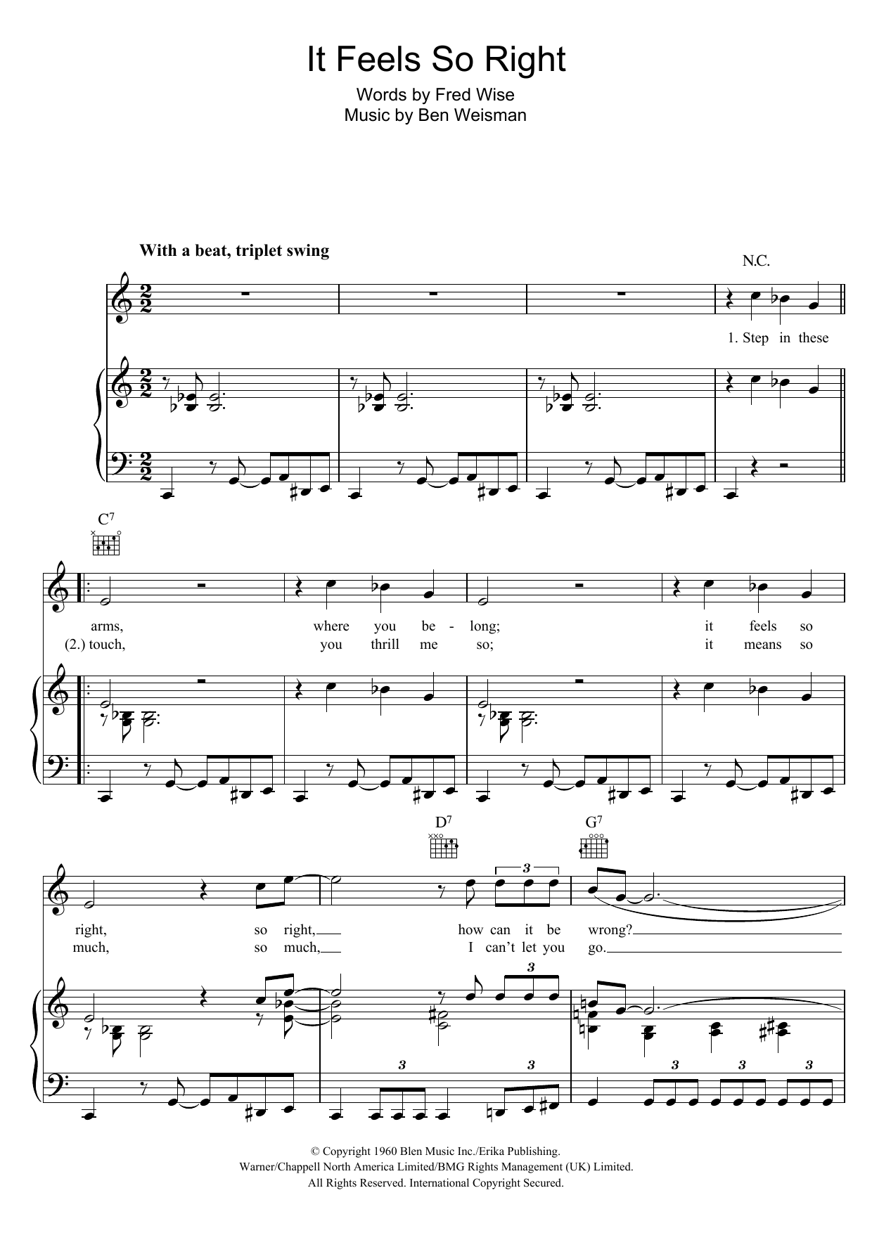 Elvis Presley It Feels So Right Sheet Music