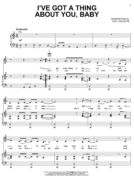 Elvis Presley I've Got A Thing About You, Baby Sheet Music
