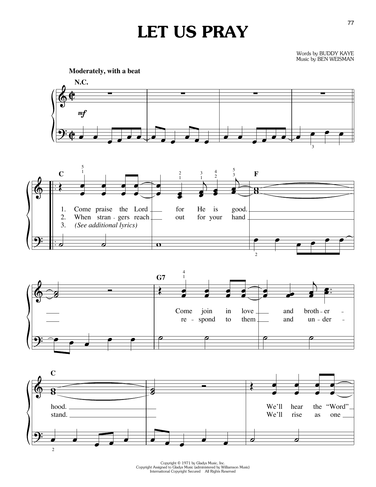 Elvis Presley Let Us Pray Sheet Music