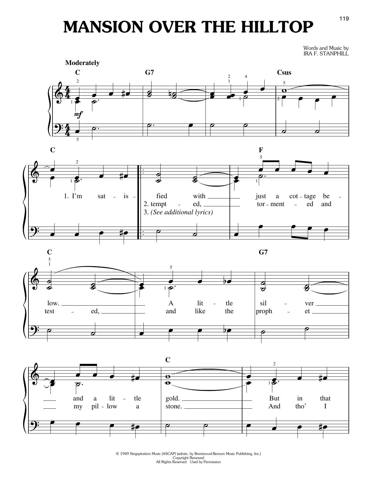Elvis Presley Mansion Over The Hilltop Sheet Music
