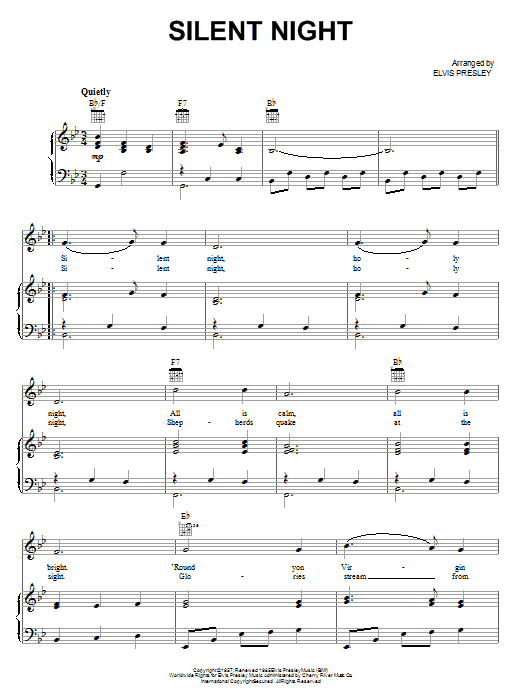 Elvis Presley Silent Night Sheet Music