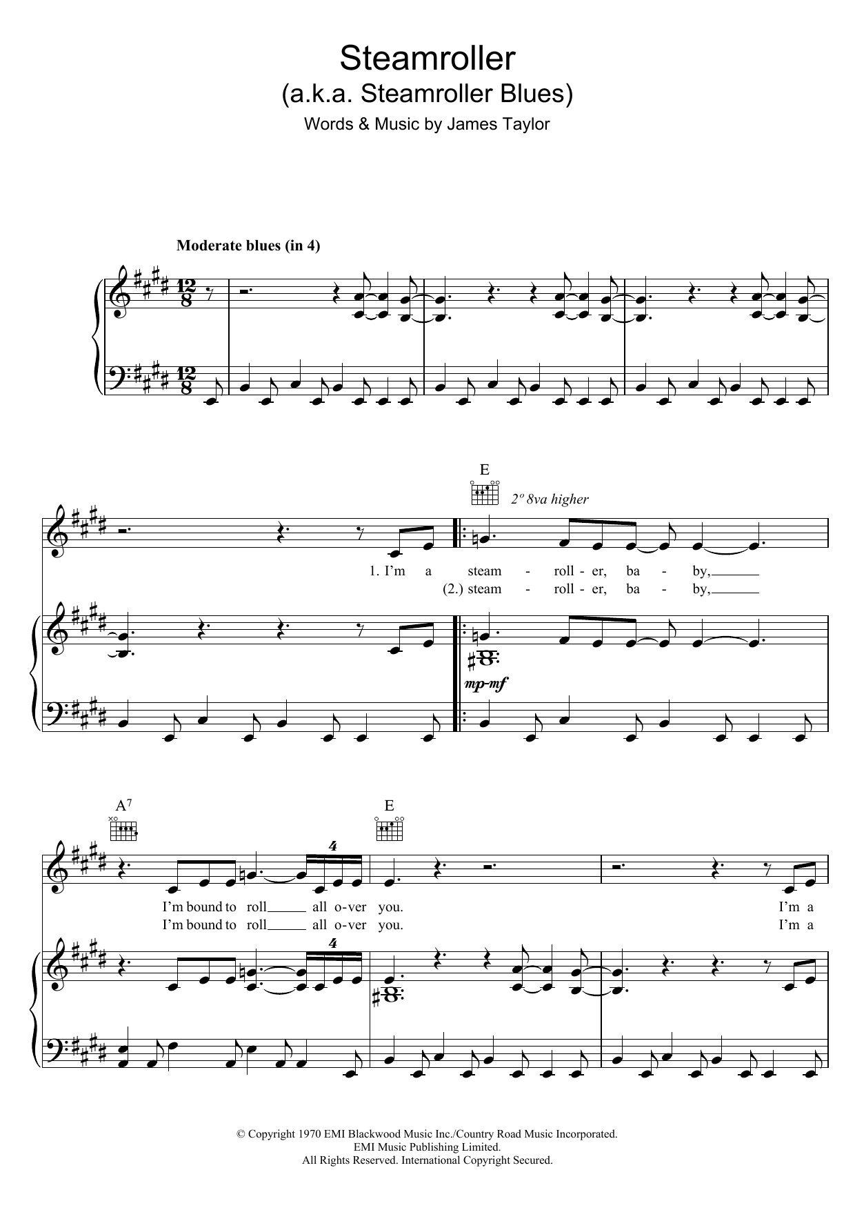 Elvis Presley Steamroller Sheet Music