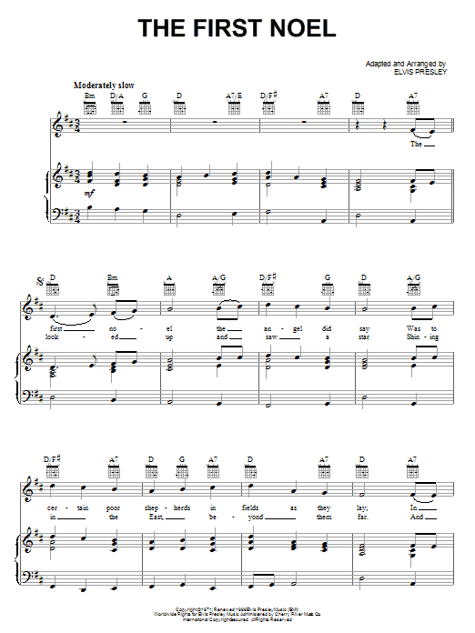 Elvis Presley The First Noel Sheet Music