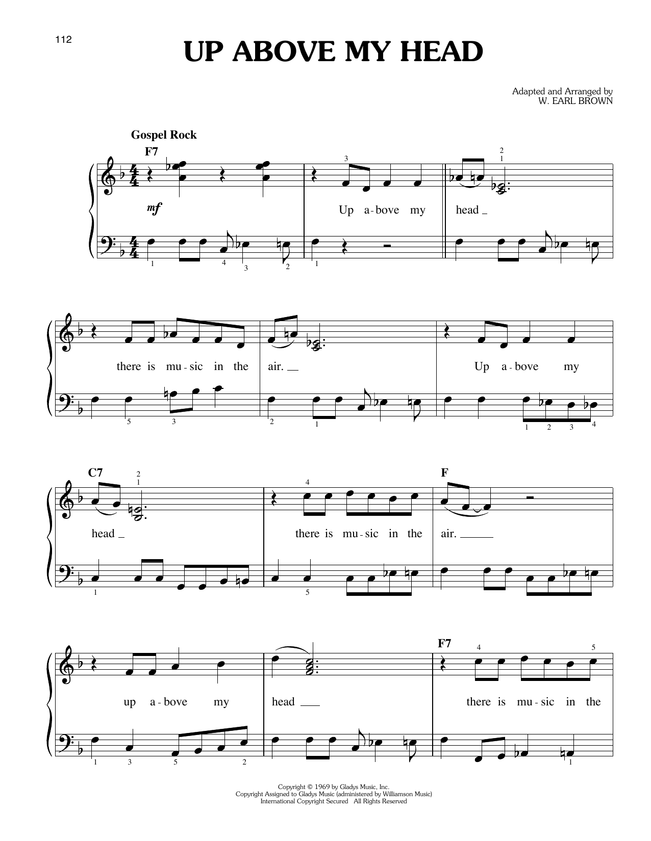 Elvis Presley Up Above My Head Sheet Music