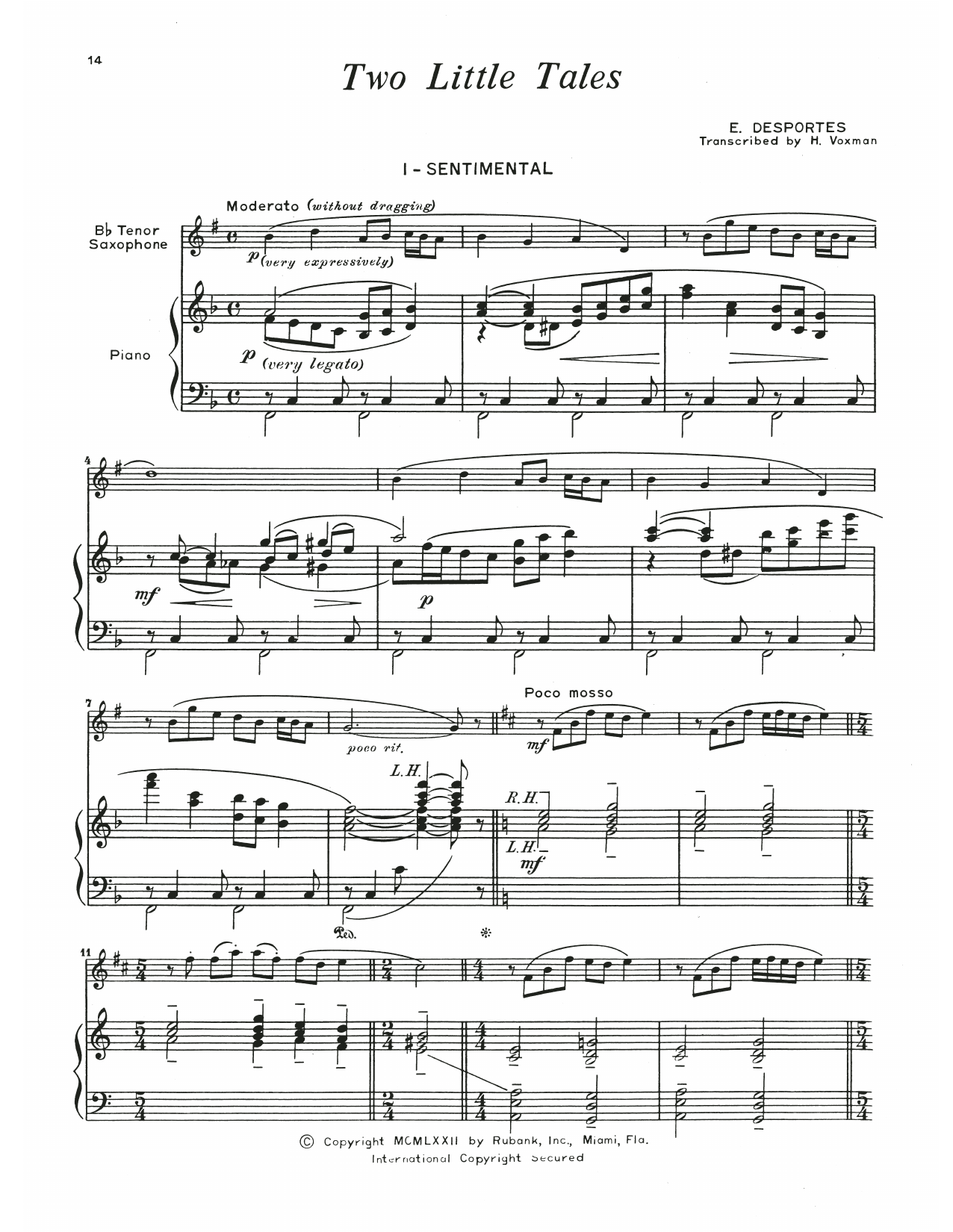 Emile Desportes Two Little Tales Sheet Music